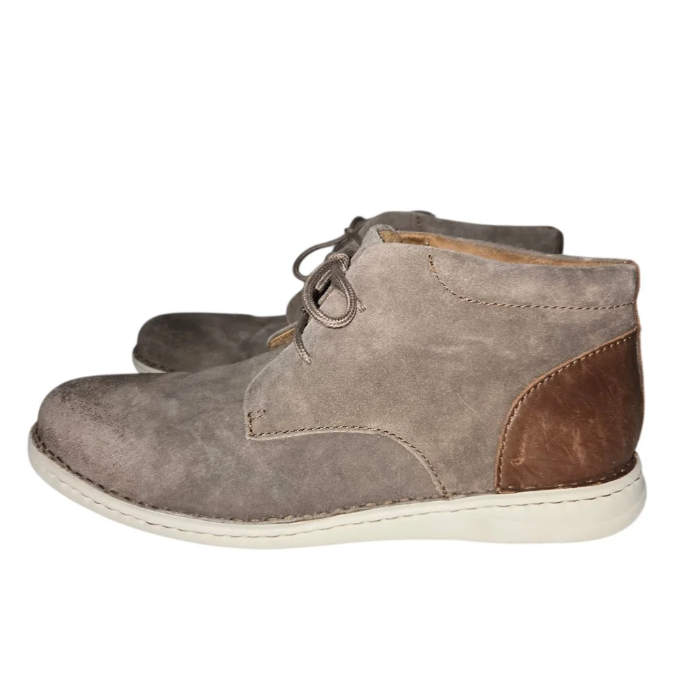 Born Theo Chukka Lace-Up Boots Taupe Brown 12